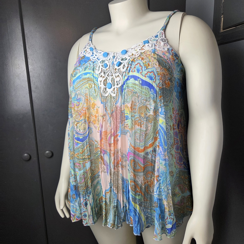 Together Colorful Paisley Lace Camisole